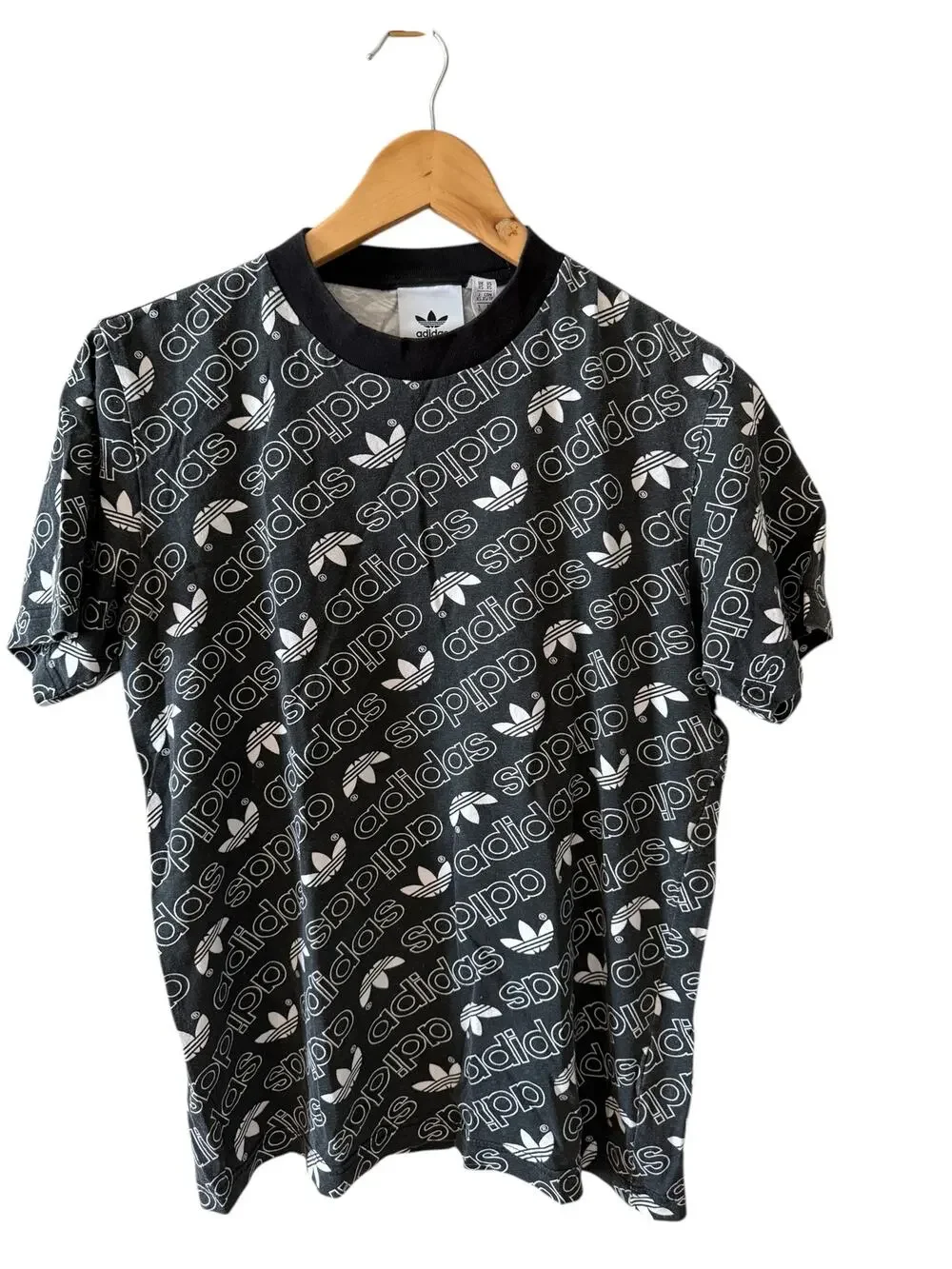 Adidas Originals All Over Print T Shirt Black XS